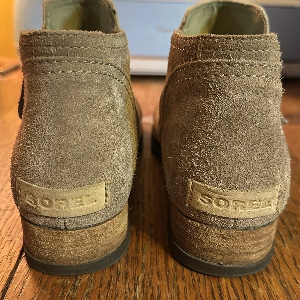 Sorel Women's Major Low Cut Chukka Boots 7.5 Beige Canvas Zip Booties NL2162-265